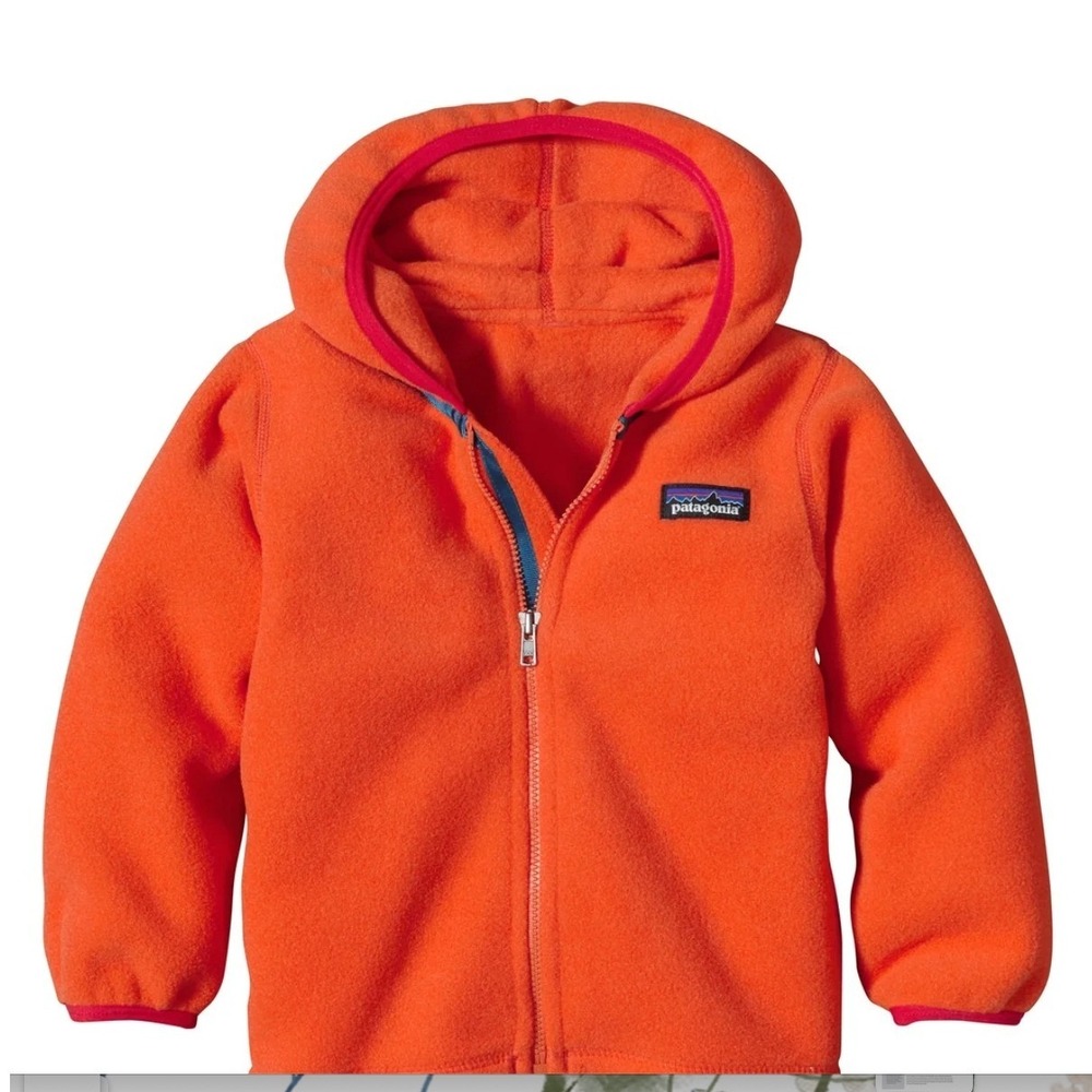 Patagonia Baby Synchilla Cardigan 4T Campfire Orange Fleece Hoodie 60091FA15
